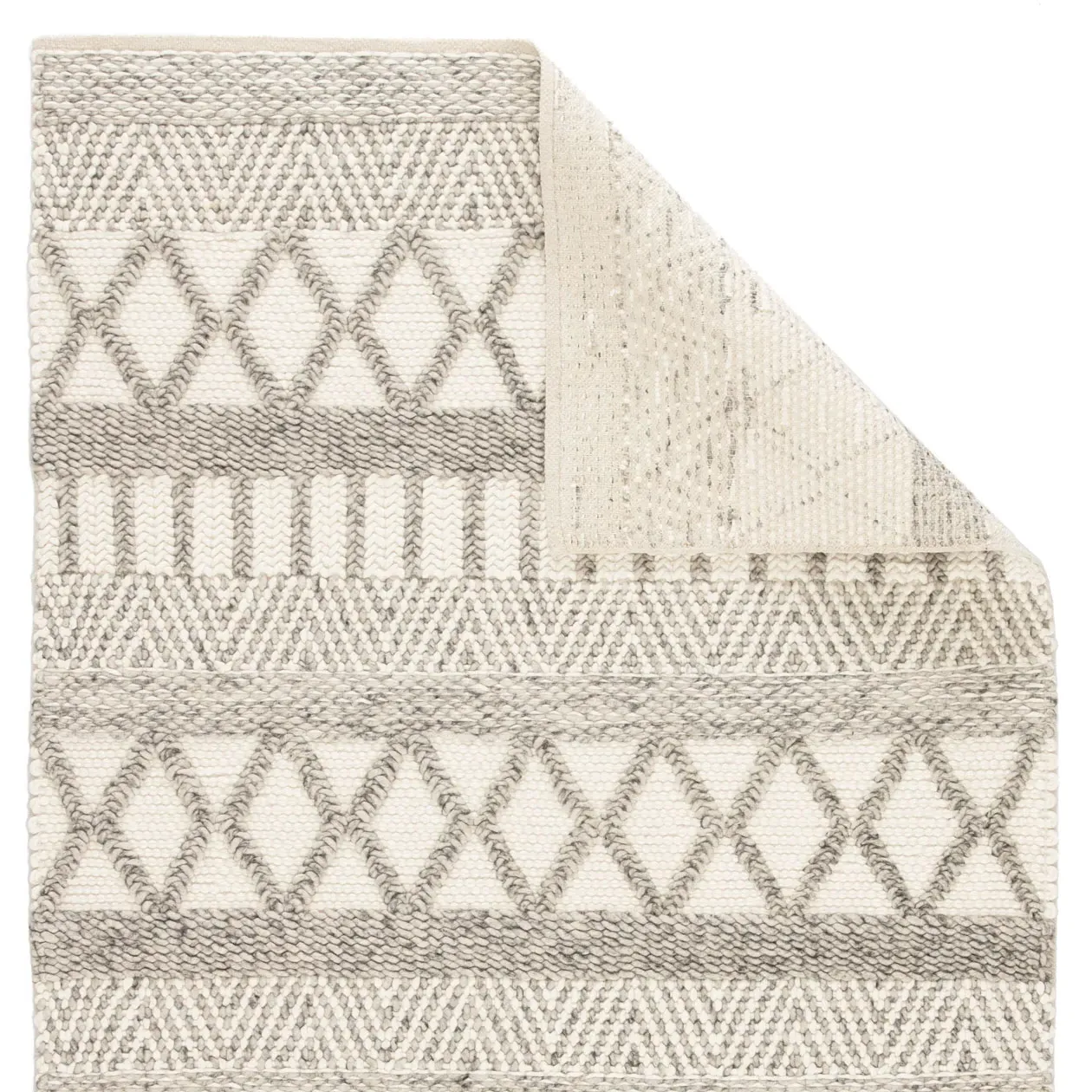 Rian Dula Striped Rug - Ivory Grey, Wool