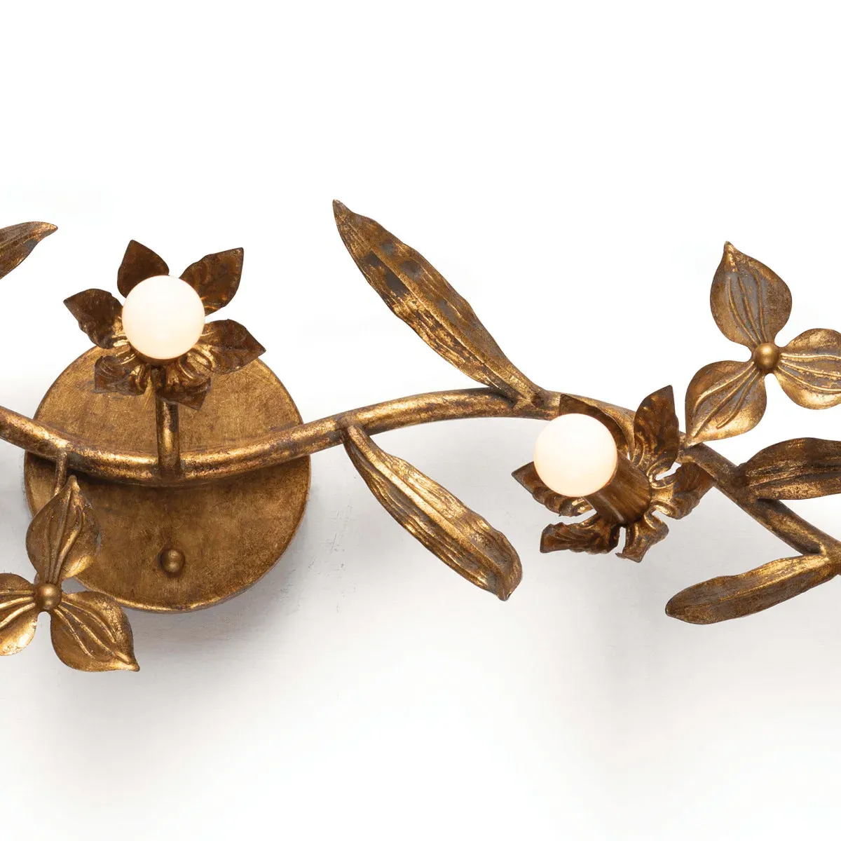 Rian Floral Wall Sconce - Brass, Steel