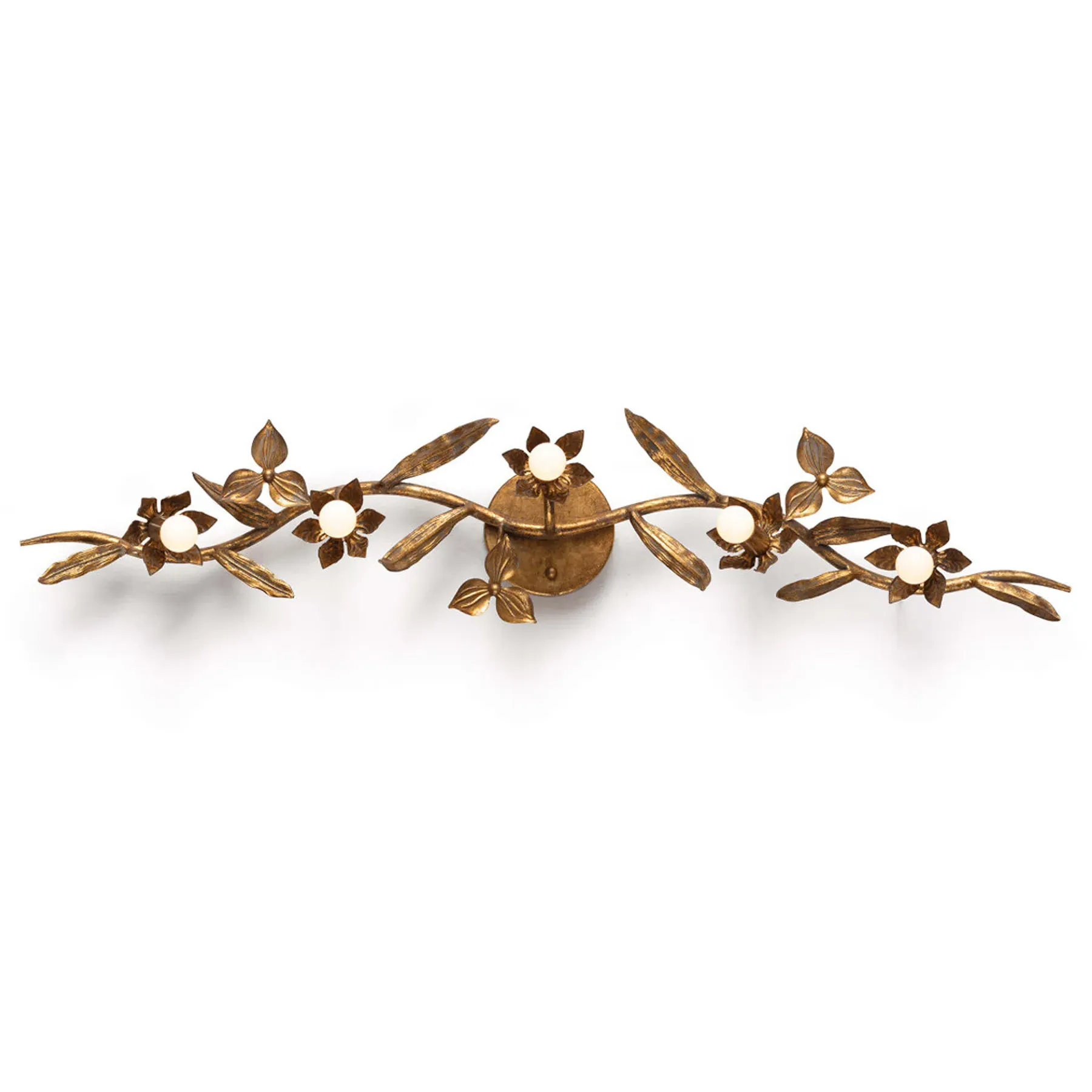 Rian Floral Wall Sconce - Brass, Steel image