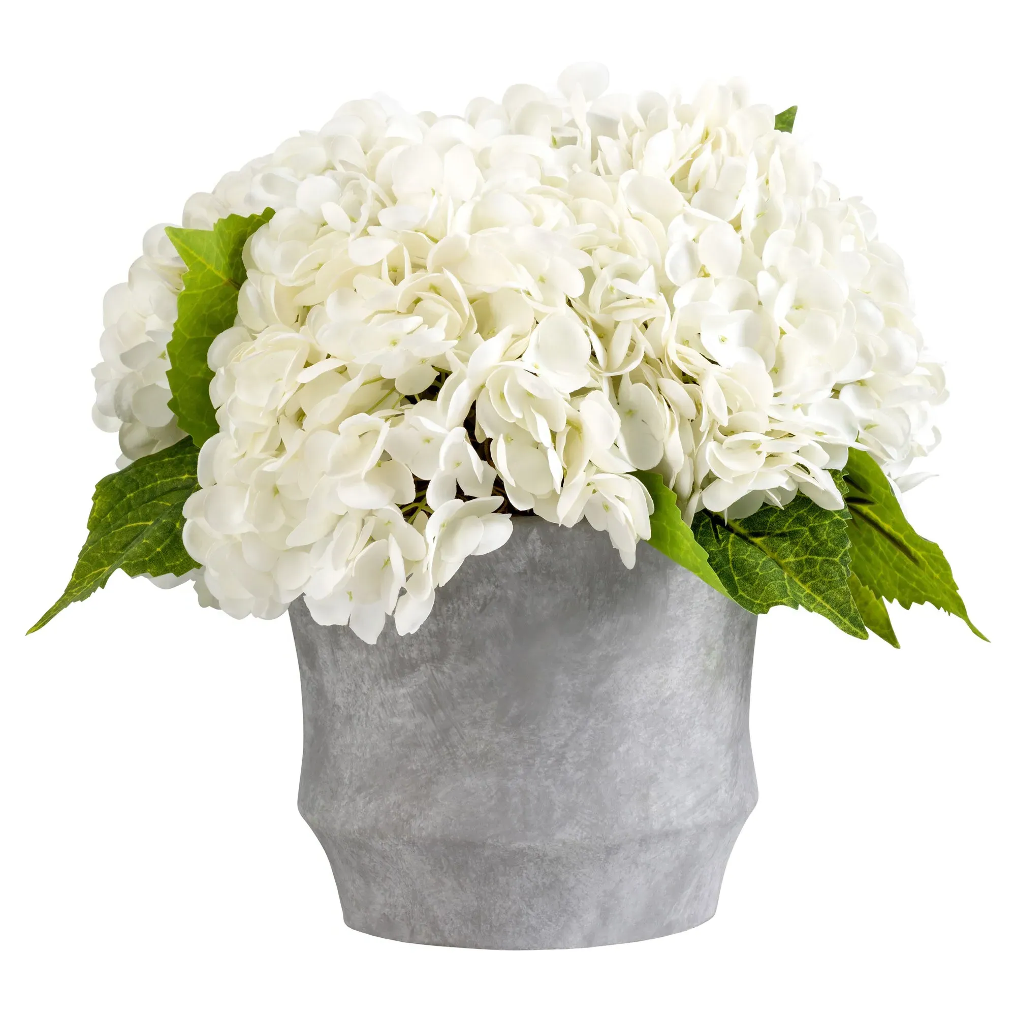 Rianne Hydrangea Faux Floral Arrangement - White, Cement