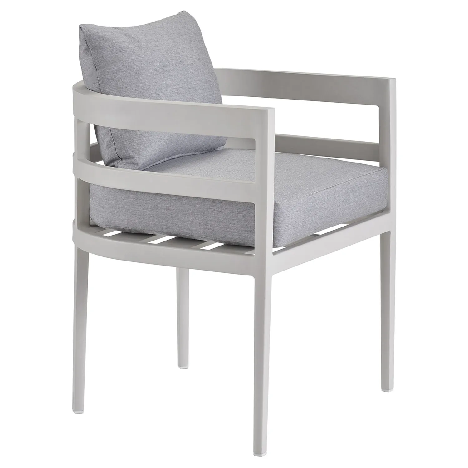 Rianne Outdoor Dining Arm Chair - White, Aluminum