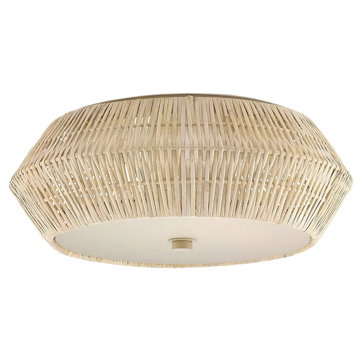 Rica Flush Mount Light - White, Rattan image