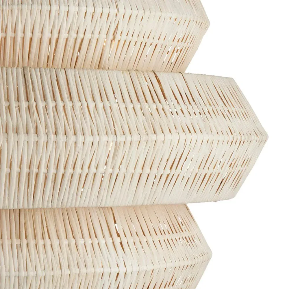 Rica Medium 3-Tier Chandelier - White, Rattan