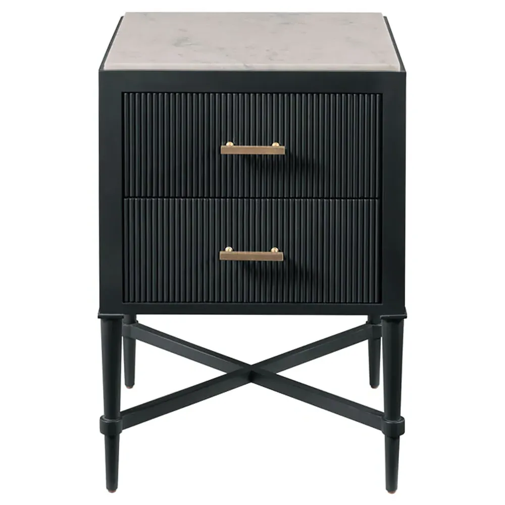 Ridgemoor Nightstand - Coal, Carrara Marble image