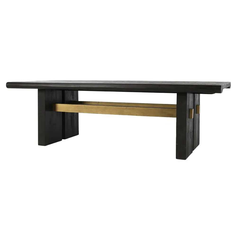 Ridwan Rectangular Dining Table - Black, Reclaimed Pine