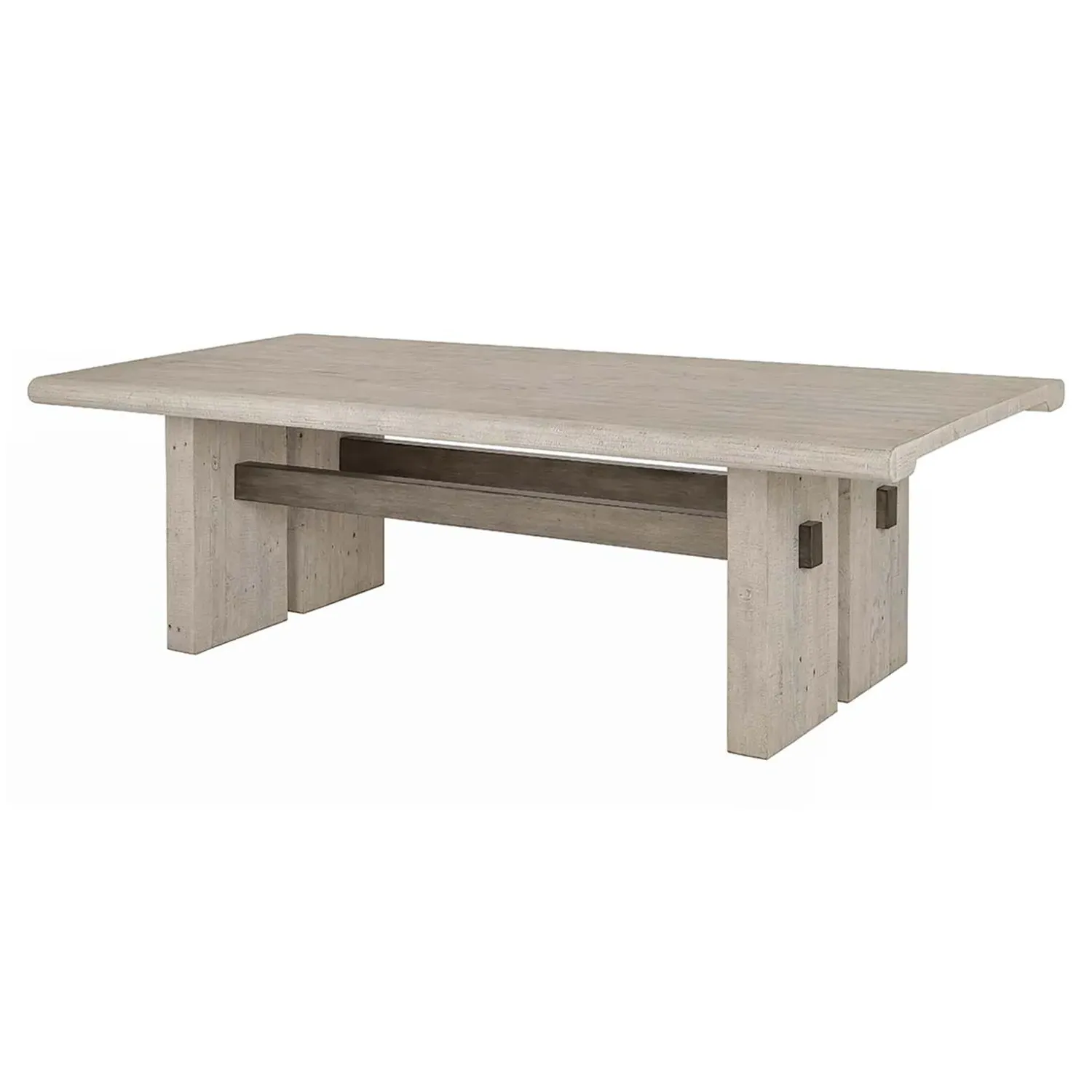 Ridwan Rectangular Dining Table - Off White, Reclaimed Pine