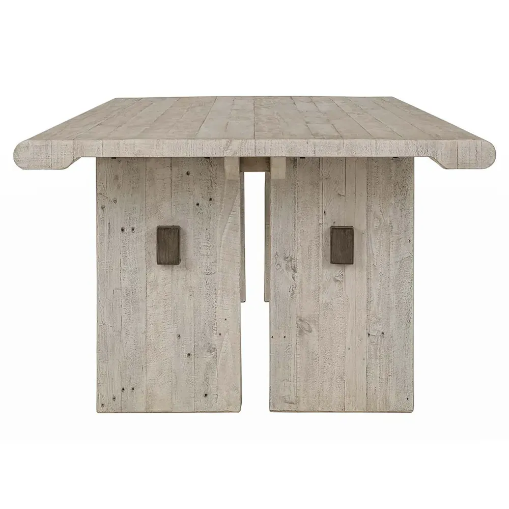 Ridwan Rectangular Dining Table - Off White, Reclaimed Pine
