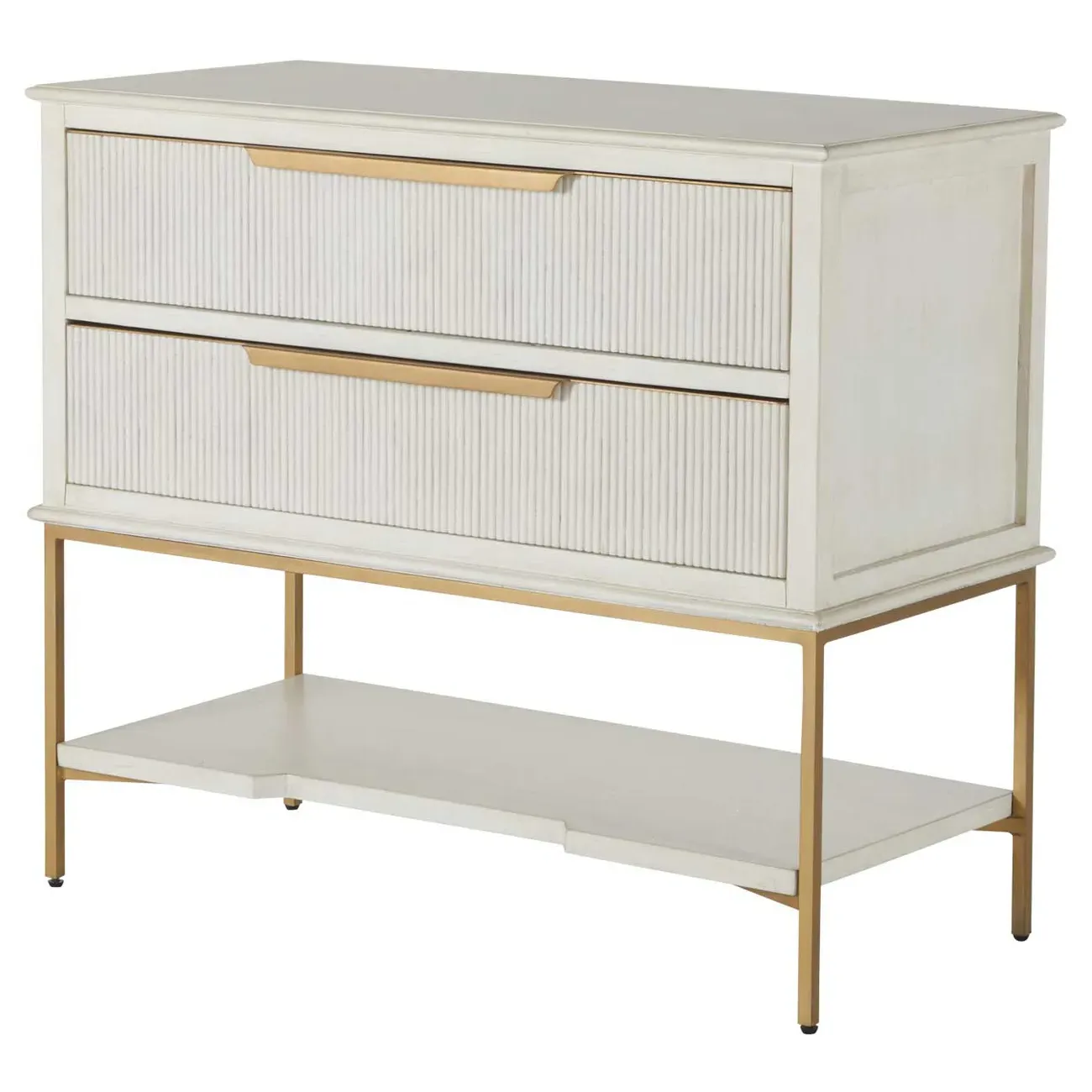 Riggs Wide Nightstand - Antique White, Oak