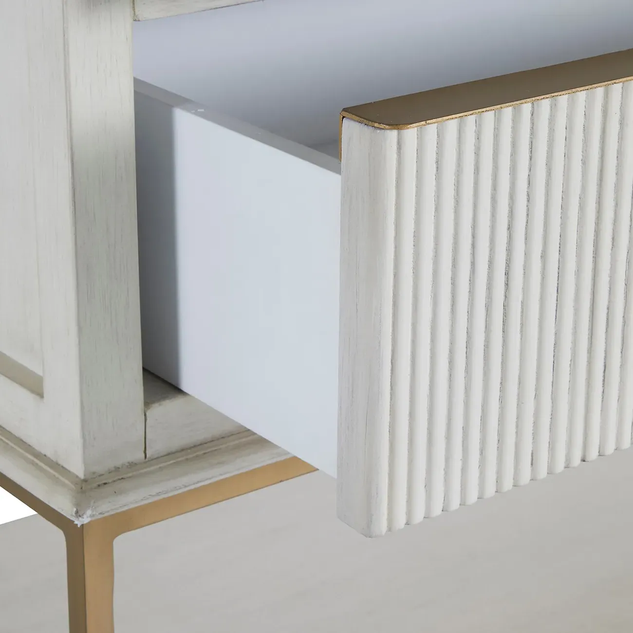 Riggs Wide Nightstand - Antique White, Oak