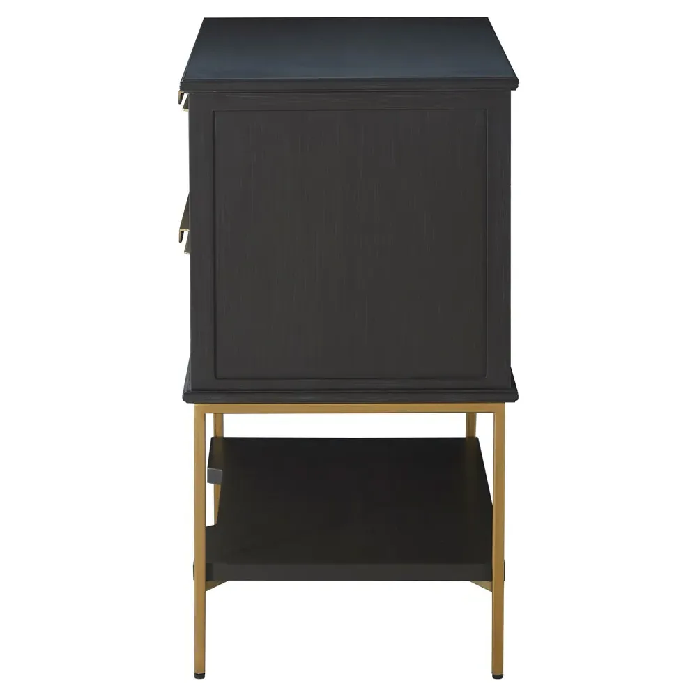Riggs Wide Nightstand - Sesame Black, Mahogany