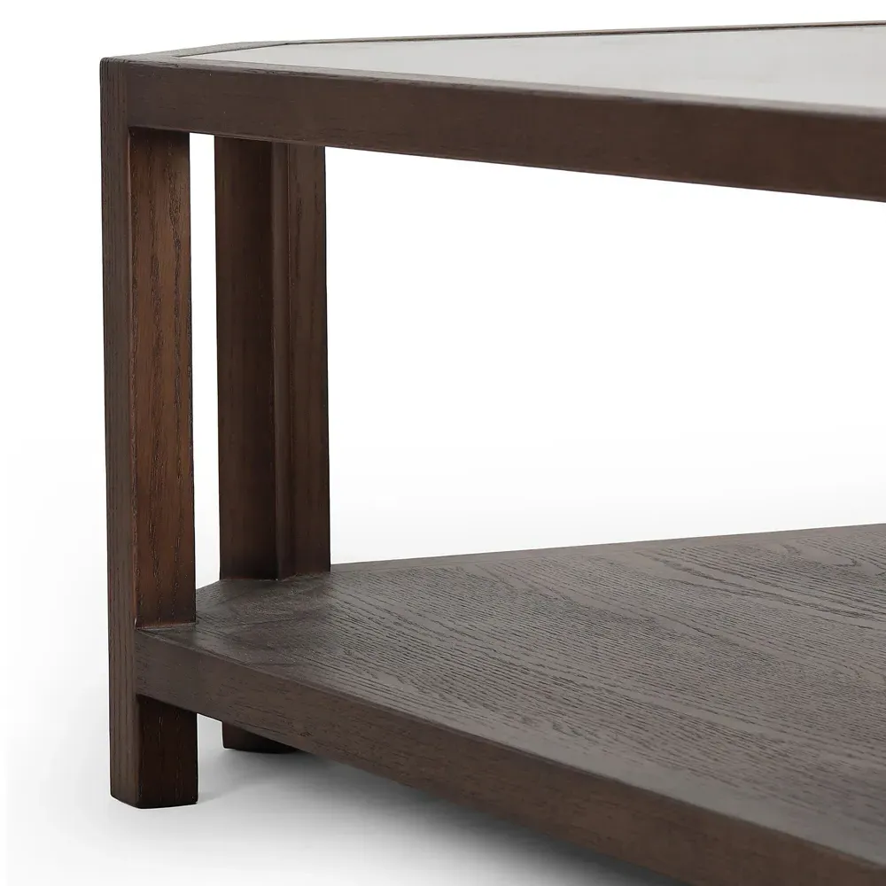Rikka Square Coffee Table with Storage - Brown, Oak