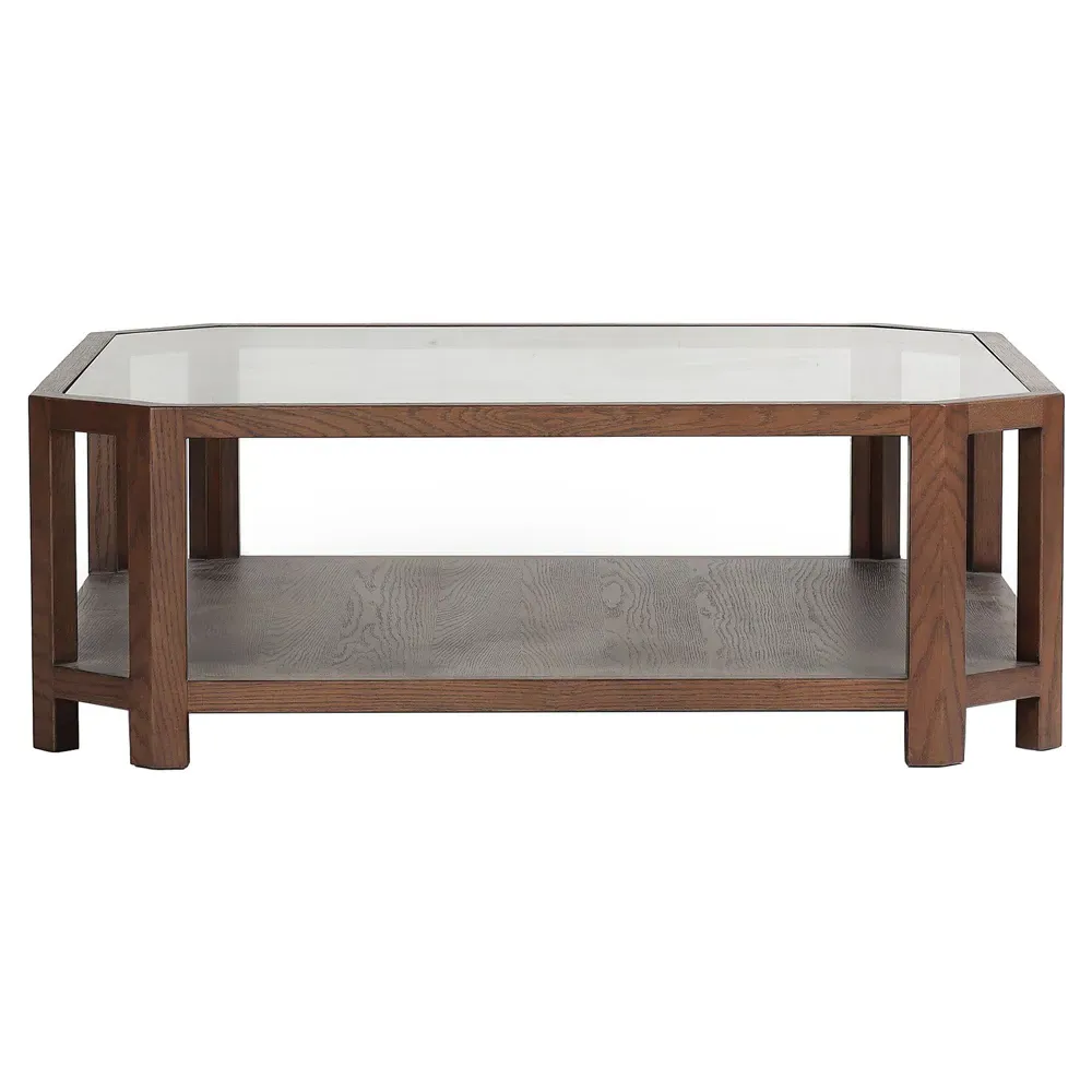 Rikka Square Coffee Table with Storage - Brown, Oak image