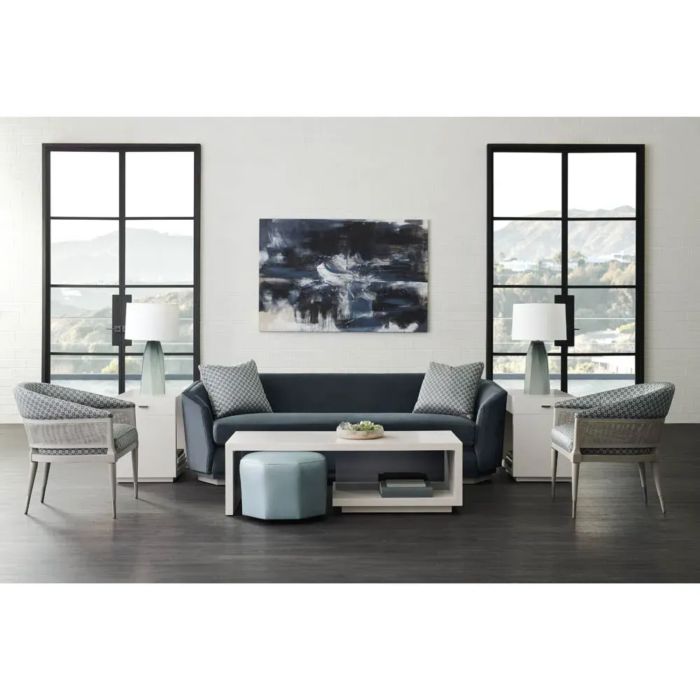 Riley 3-Seater Sofa - Blue, Performance Velvet