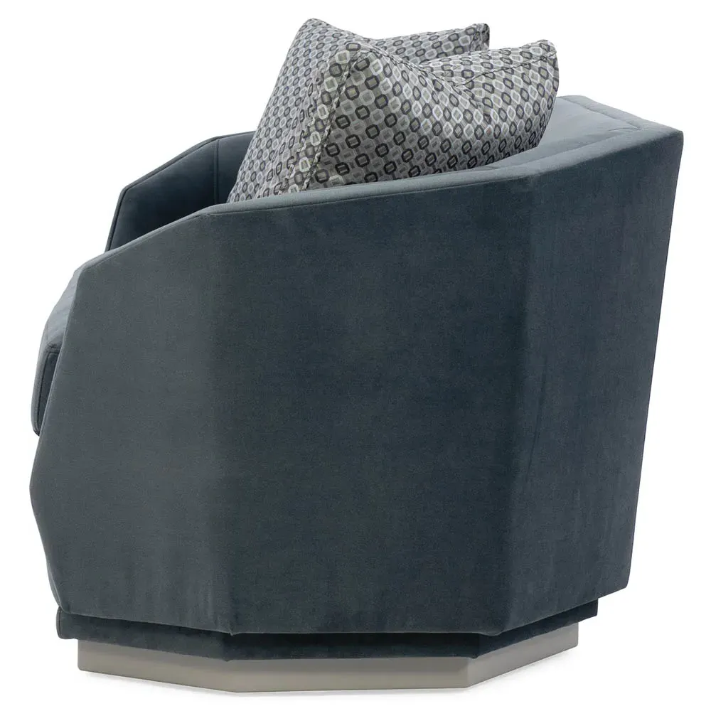 Riley 3-Seater Sofa - Blue, Performance Velvet