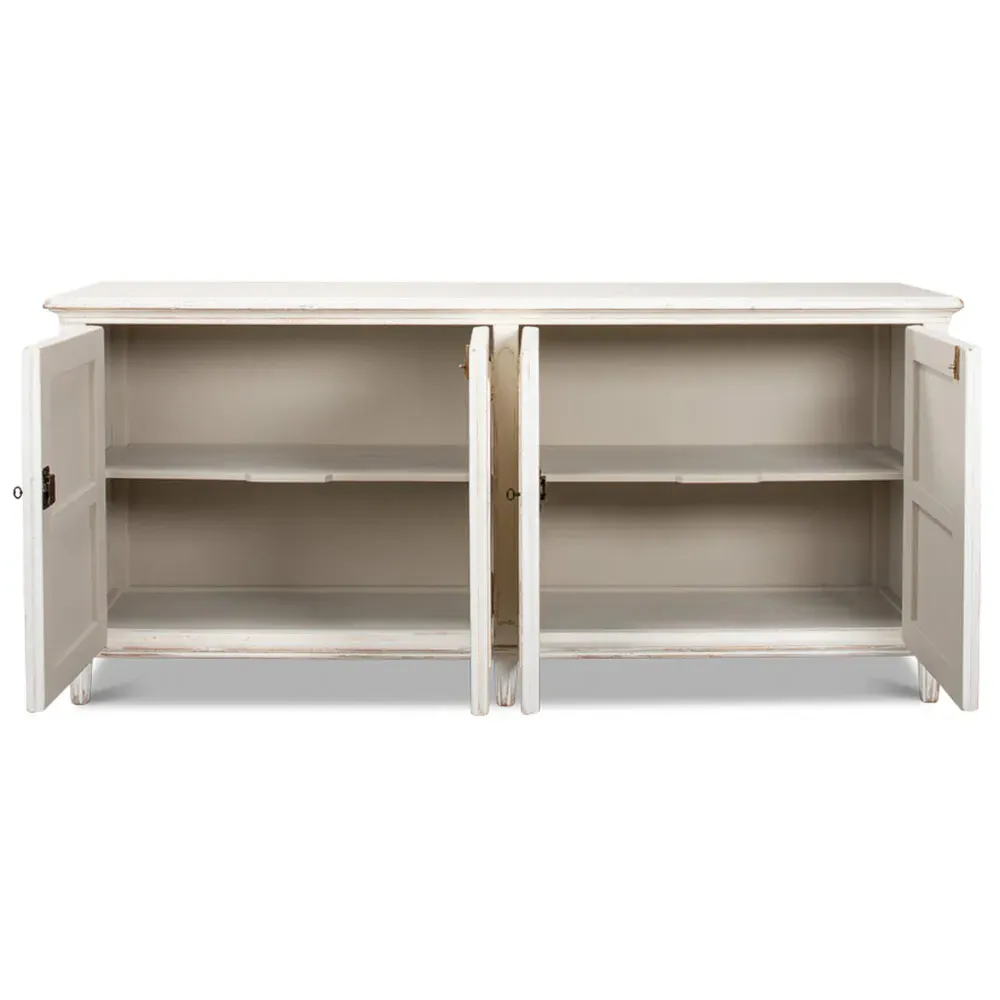 Riley 4 Door Buffet Sideboard - White, Reclaimed Pine