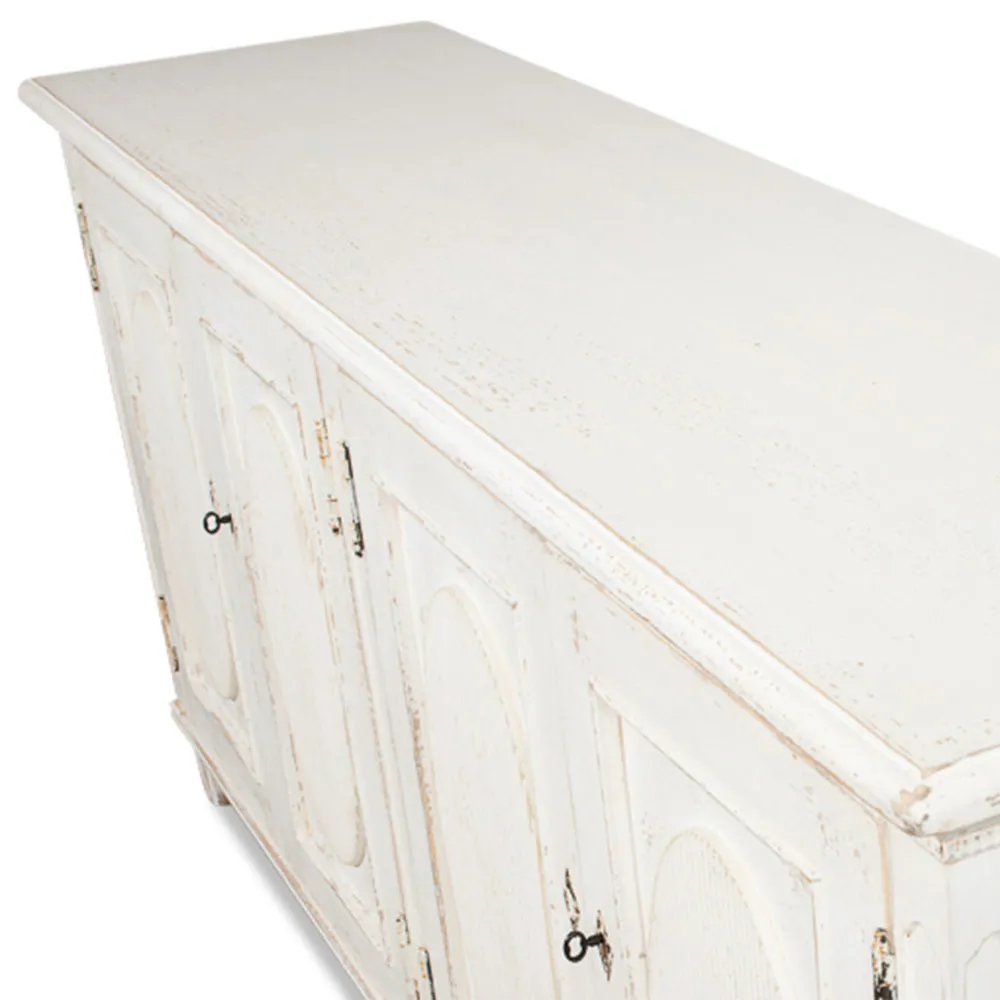 Riley 4 Door Buffet Sideboard - White, Reclaimed Pine