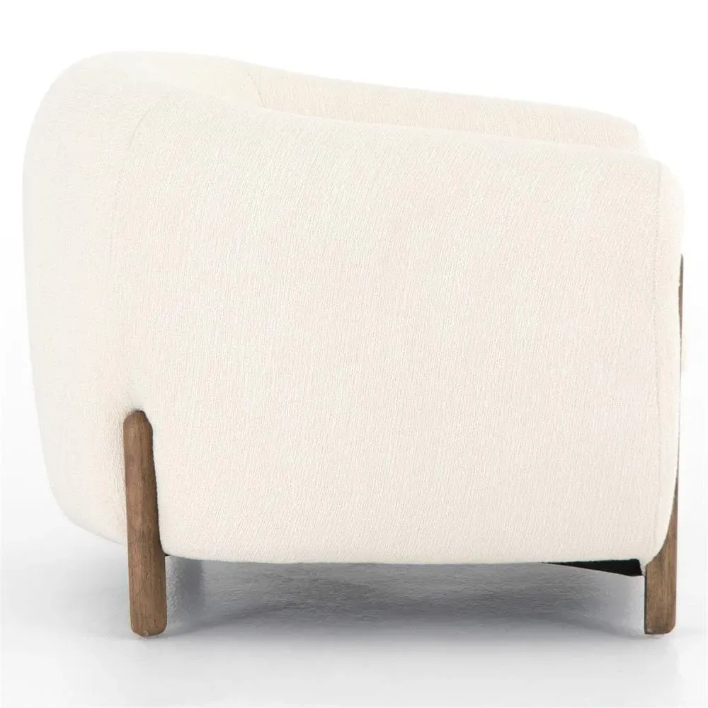 Riley Barrel Chair - Cream, Wood