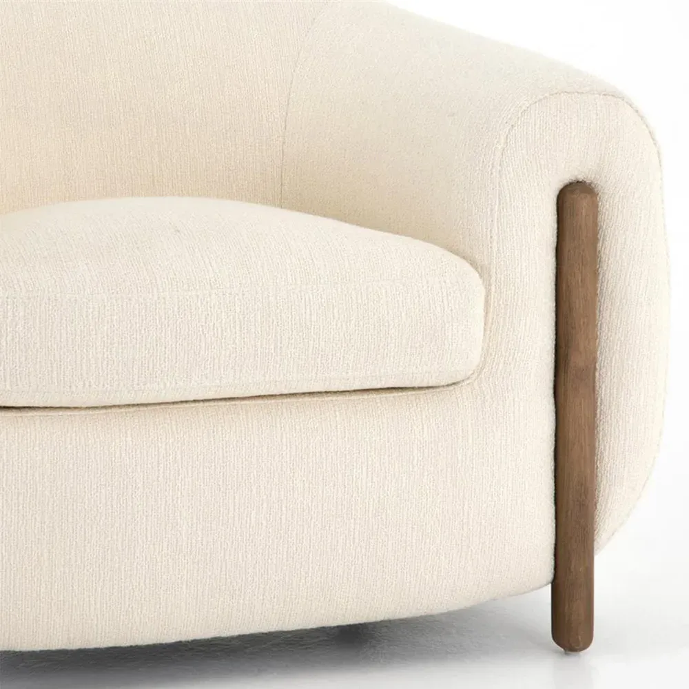 Riley Barrel Chair - Cream, Wood