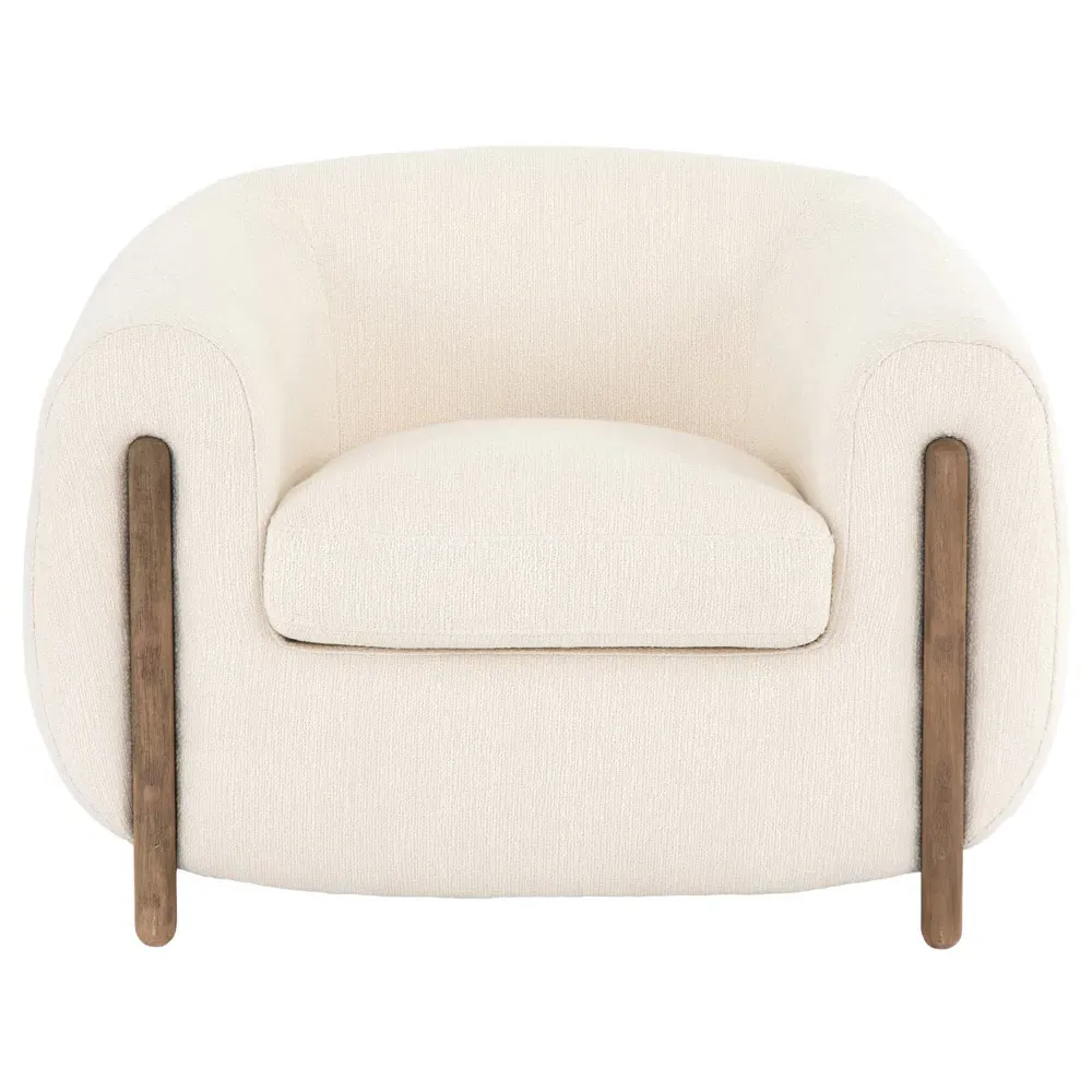 Riley Barrel Chair - Cream, Wood image