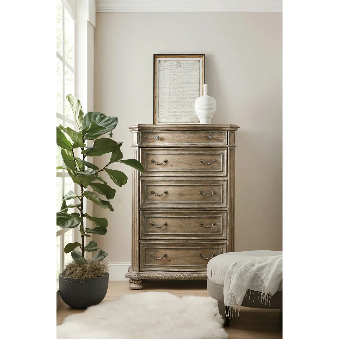 Riley Tall Chest Dresser - Brown, Wood
