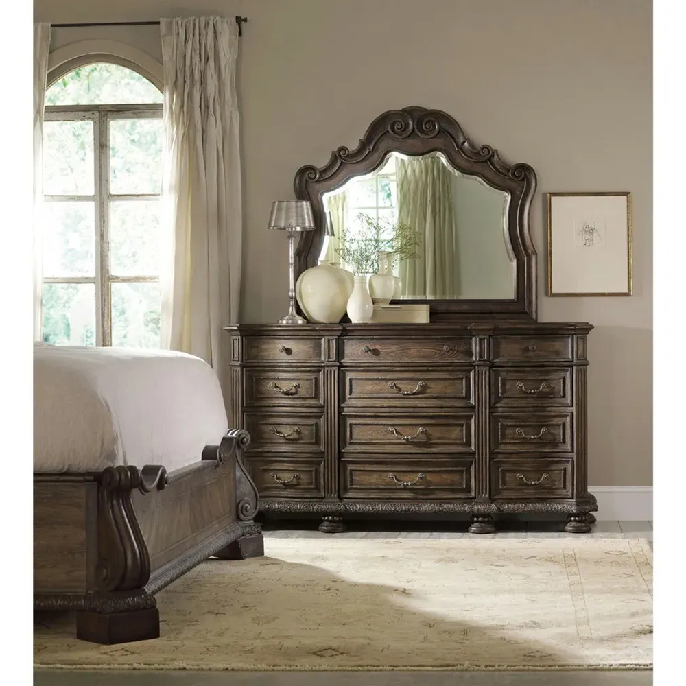 Riley Triple Dresser - Distressed Brown, Wood