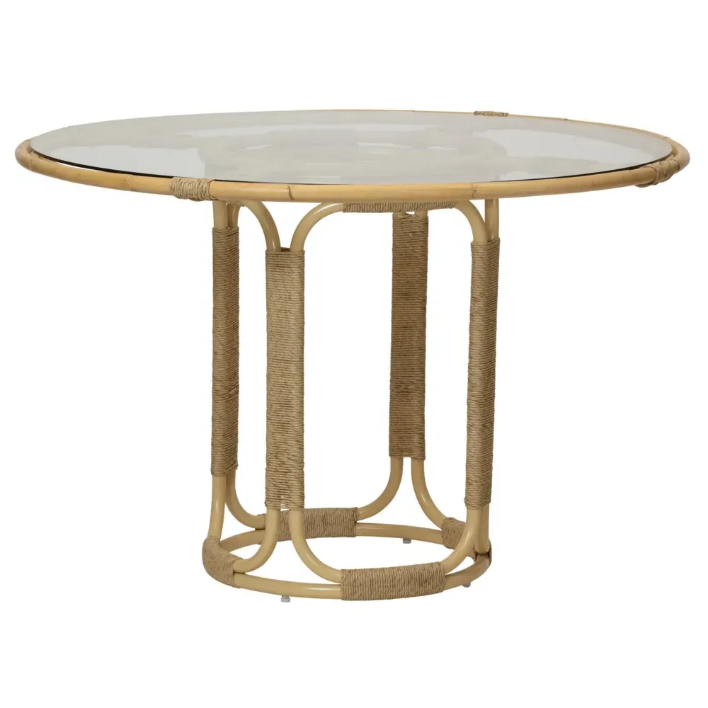 Rina Round Dining Table - Clear, Rattan image