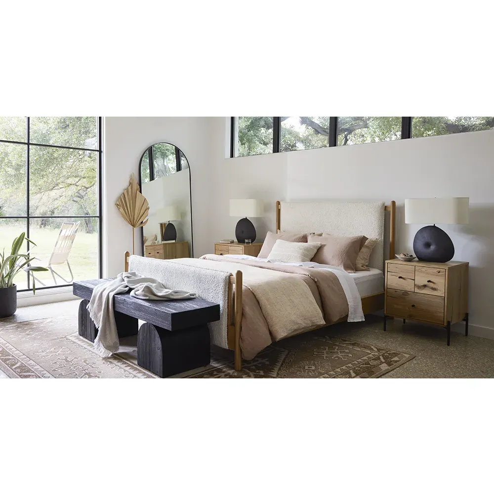 Rinna Arched Floor Mirror - Black, Iron