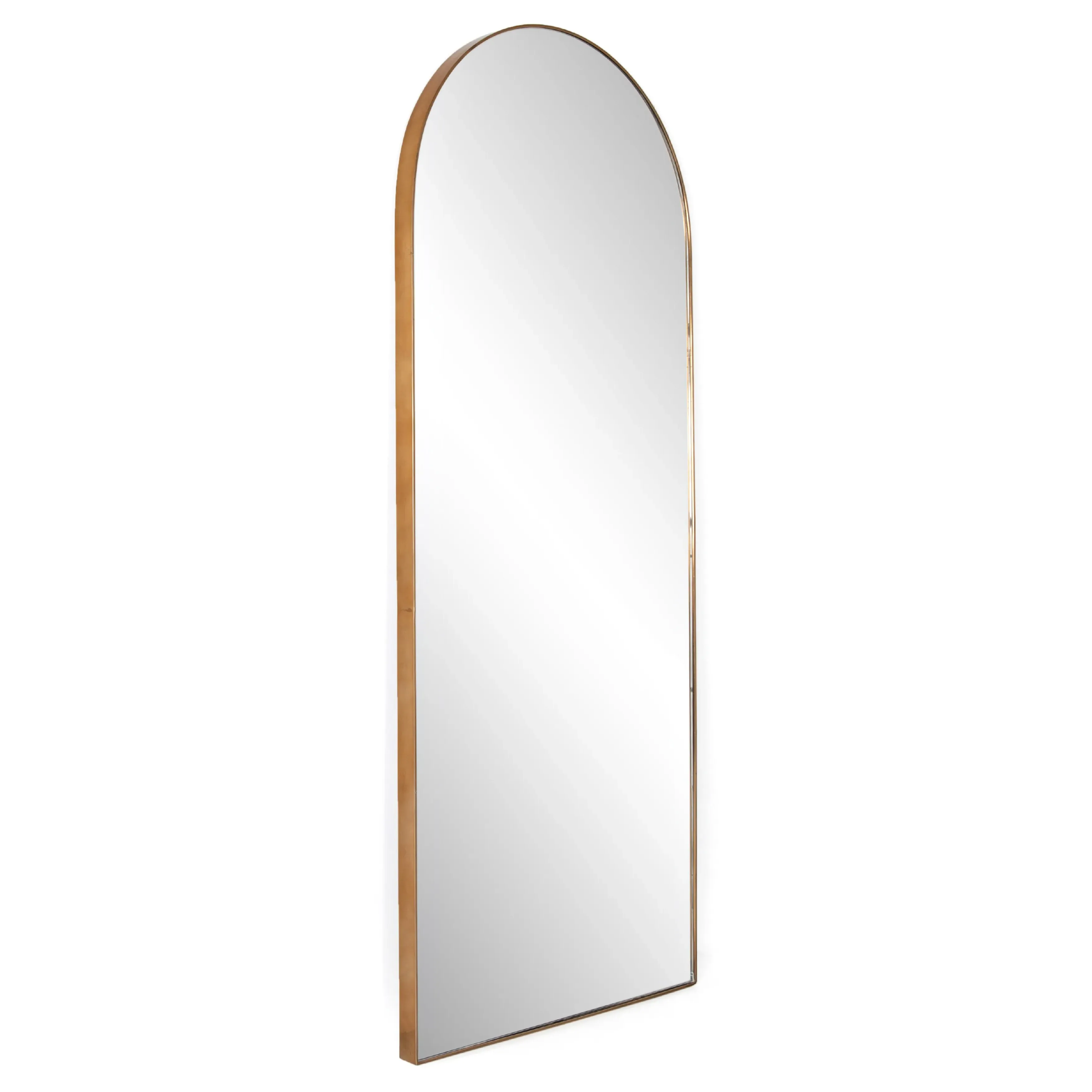 Rinna Arched Floor Mirror - Gold, Aluminum