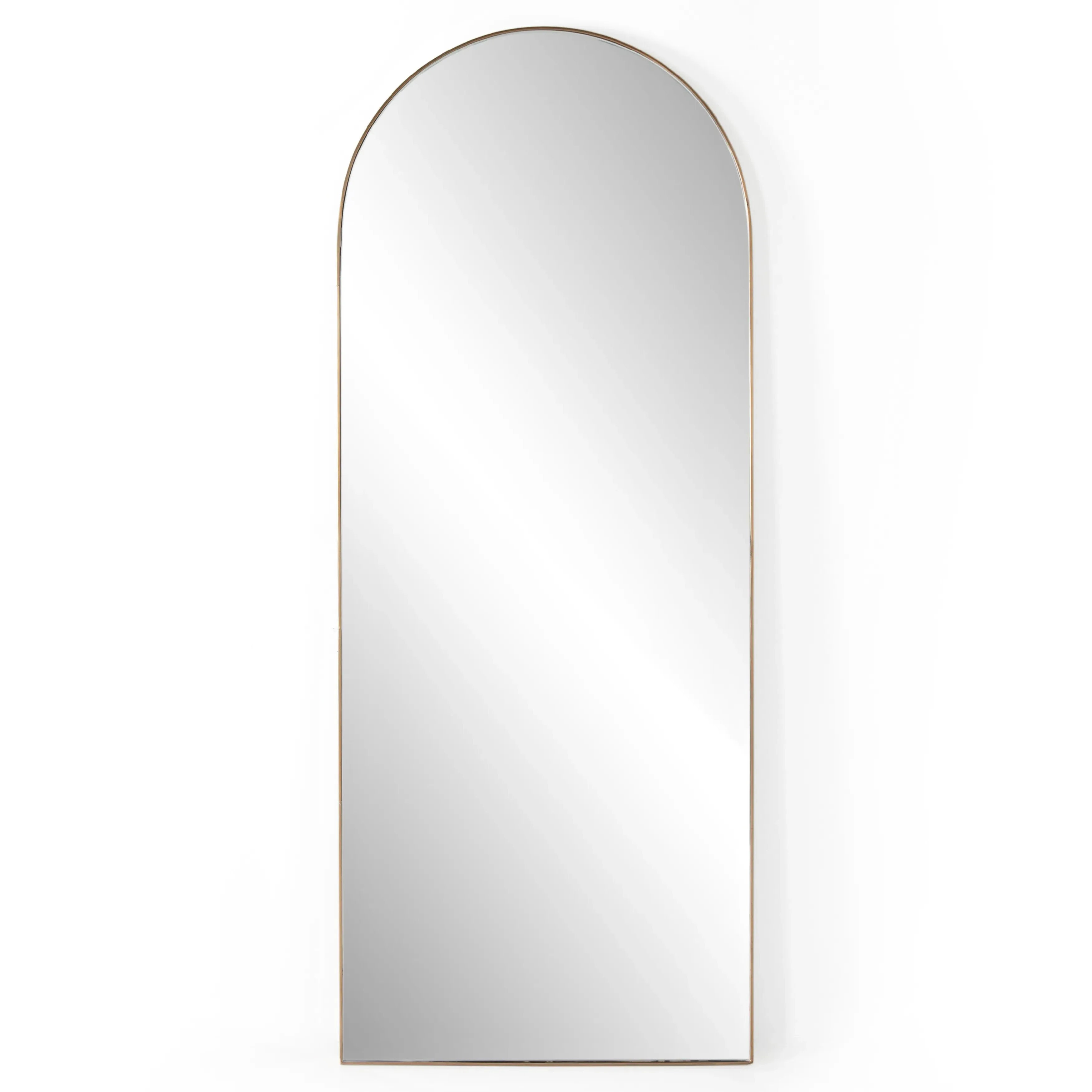 Rinna Arched Floor Mirror - Gold, Aluminum