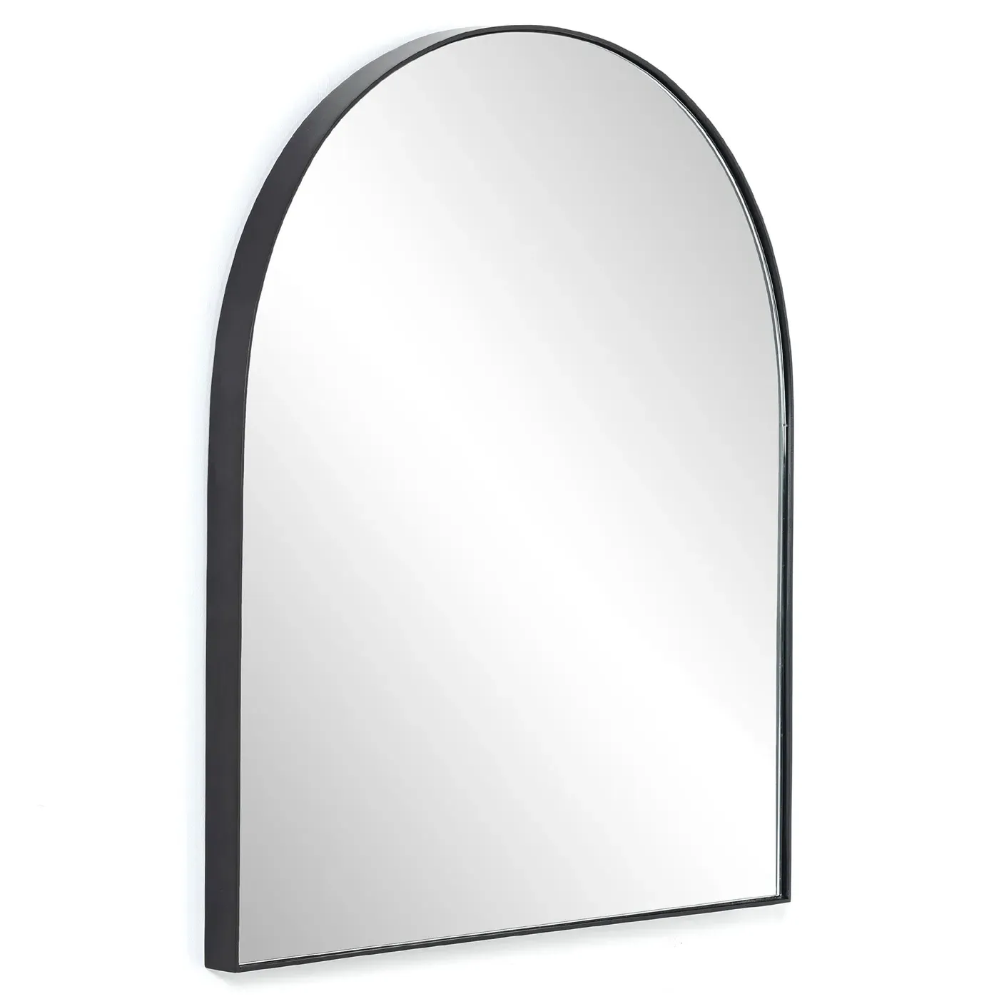 Rinna Wide Arched Wall Mirror - Black, Iron