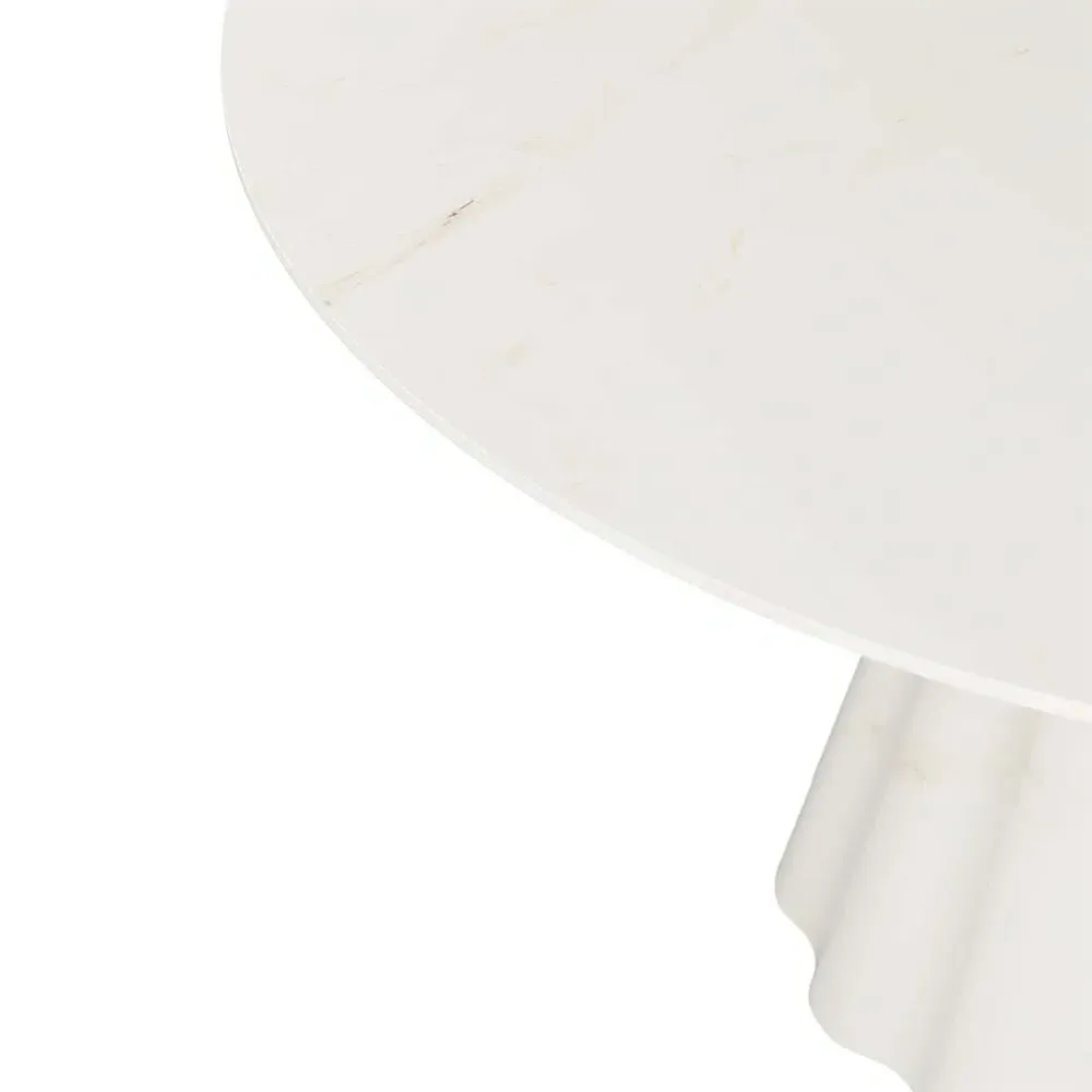 Rinny Square Dining Table - White, Marble