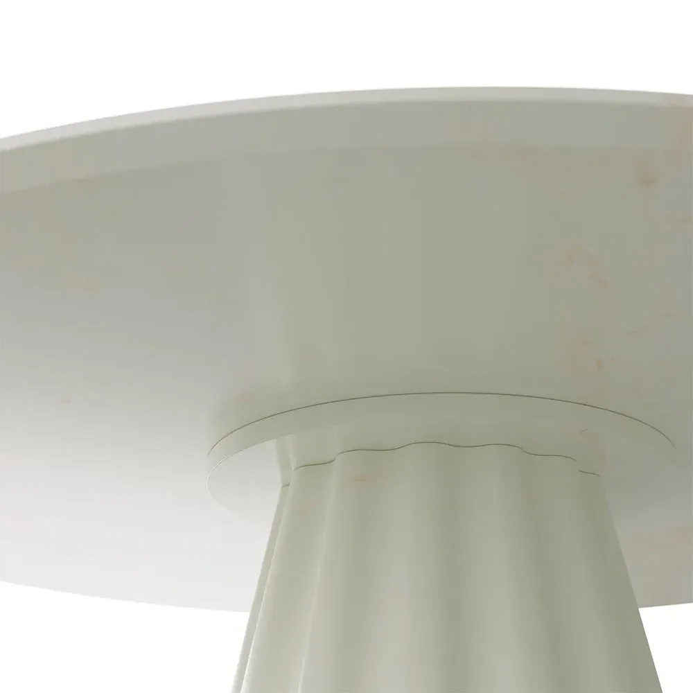 Rinny Square Dining Table - White, Marble