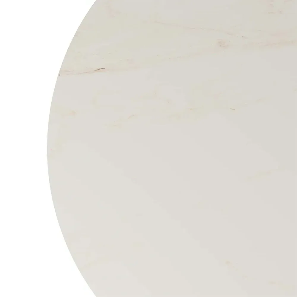 Rinny Square Dining Table - White, Marble