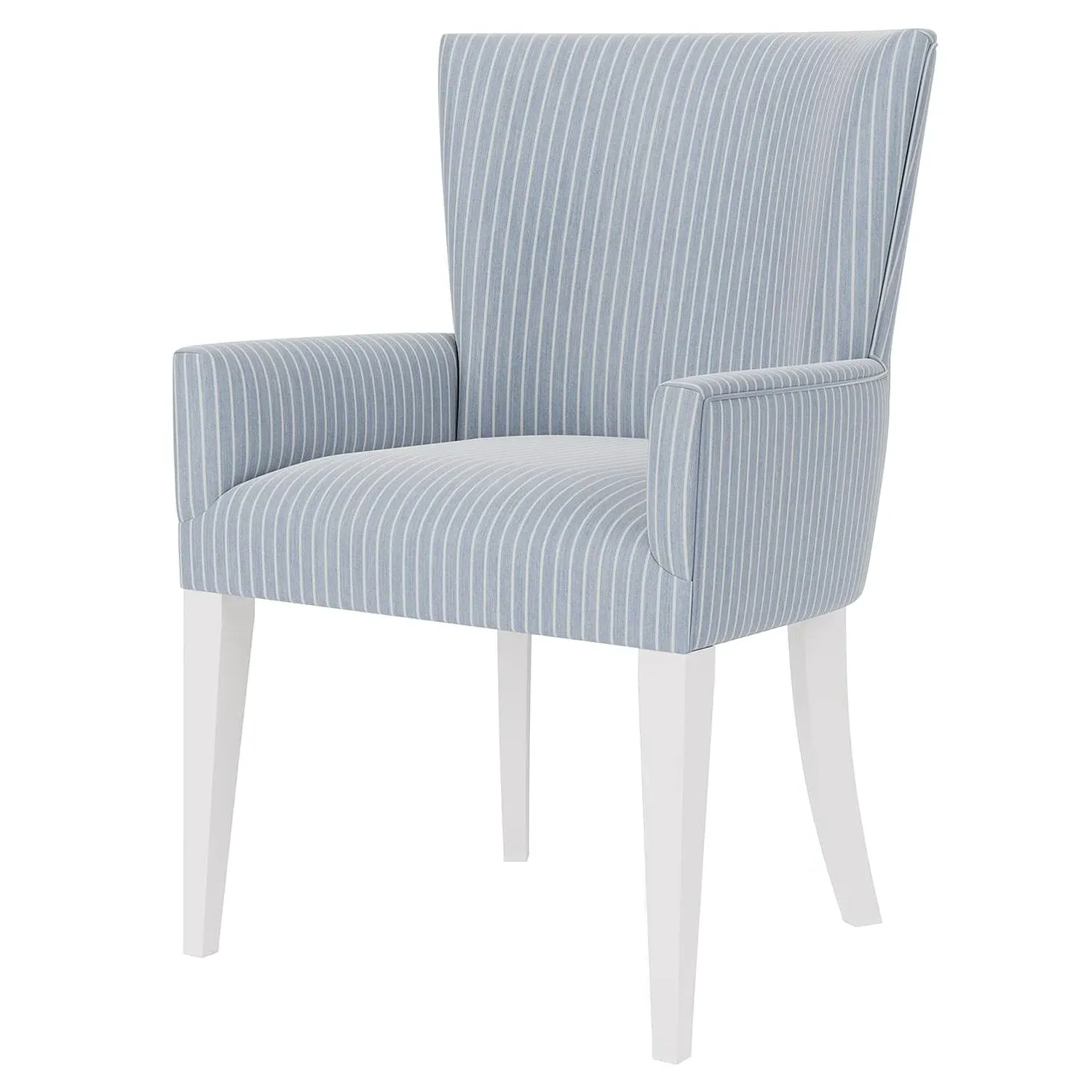Riona Dining Arm Chair - Blue Striped, Hardwood