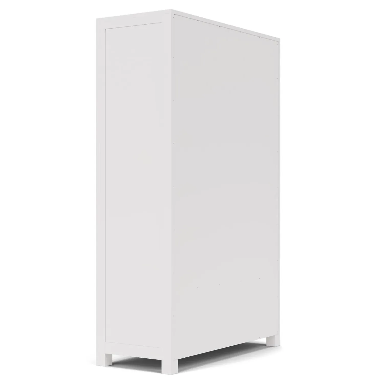 Riona Display Case with Rattan - White, Pine Wood