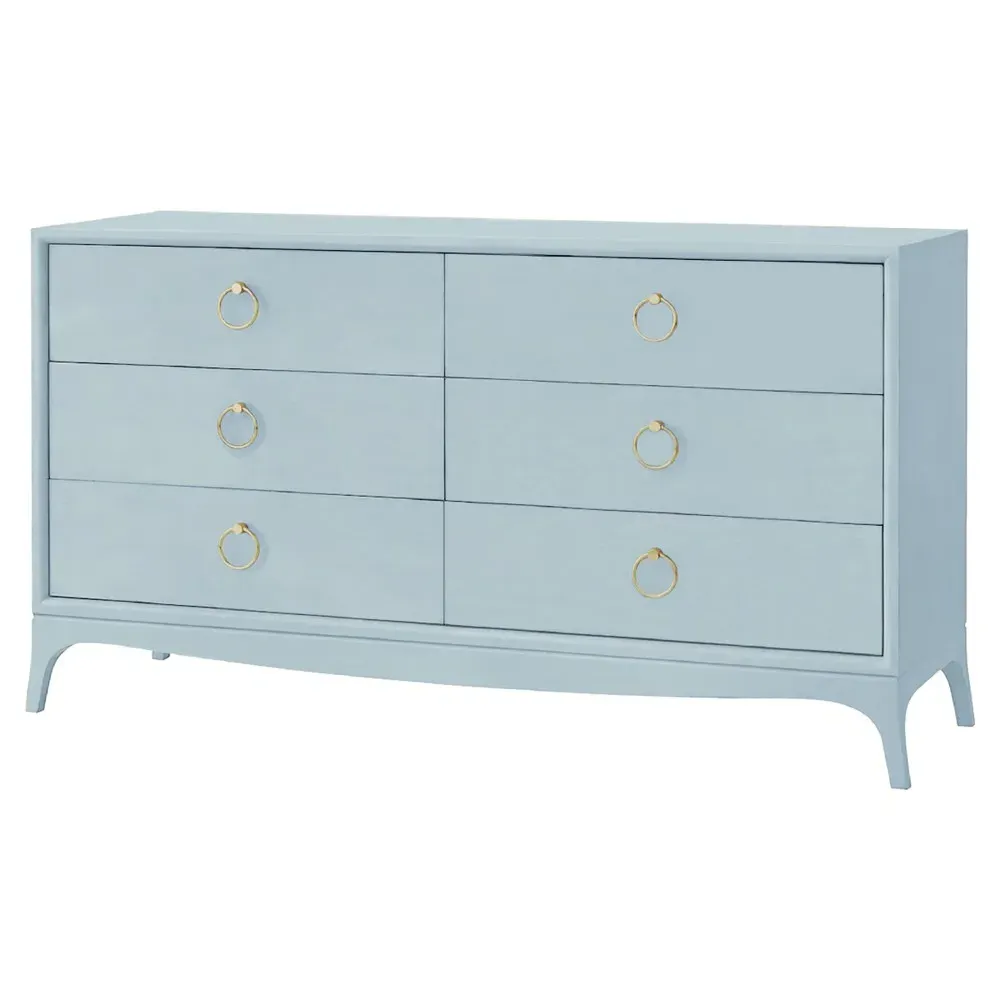 Riona Double Dresser - Light Blue, Alder Wood