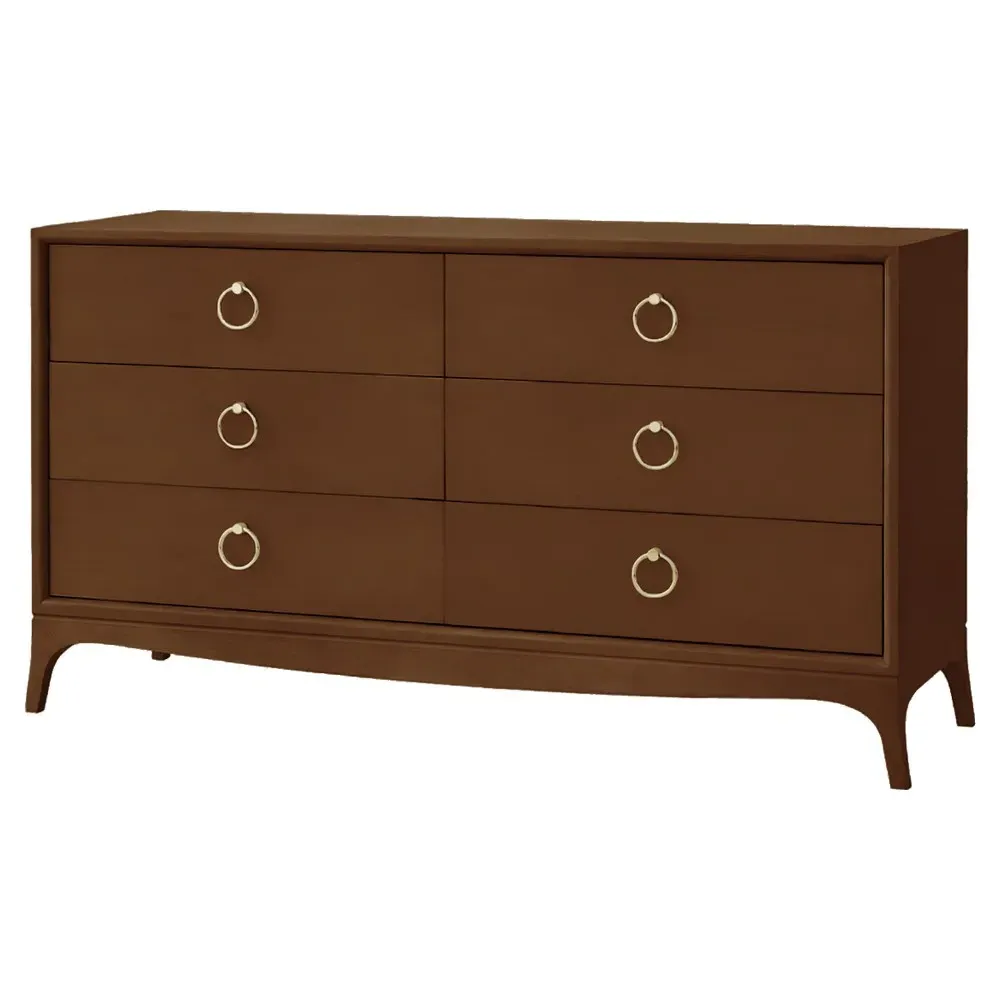 Riona Double Dresser - Pecan Brown, Alder Wood