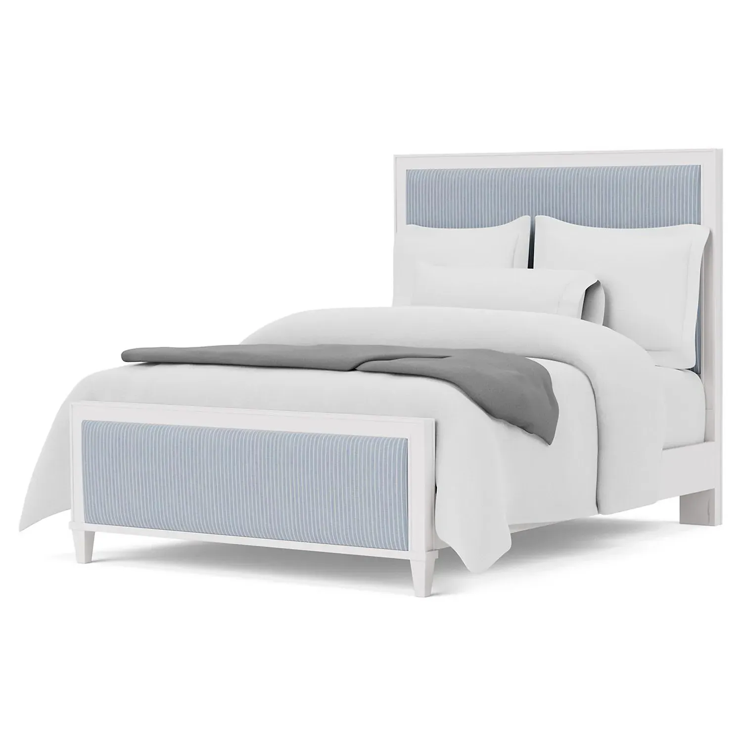 Riona Full Size Bed Frame - Blue, White Wood