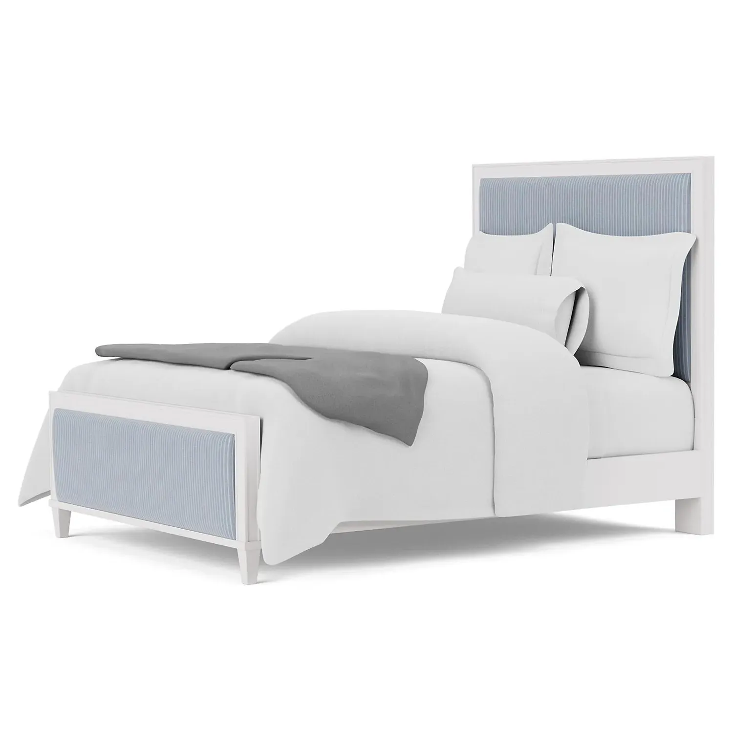Riona Full Size Bed Frame - Blue, White Wood