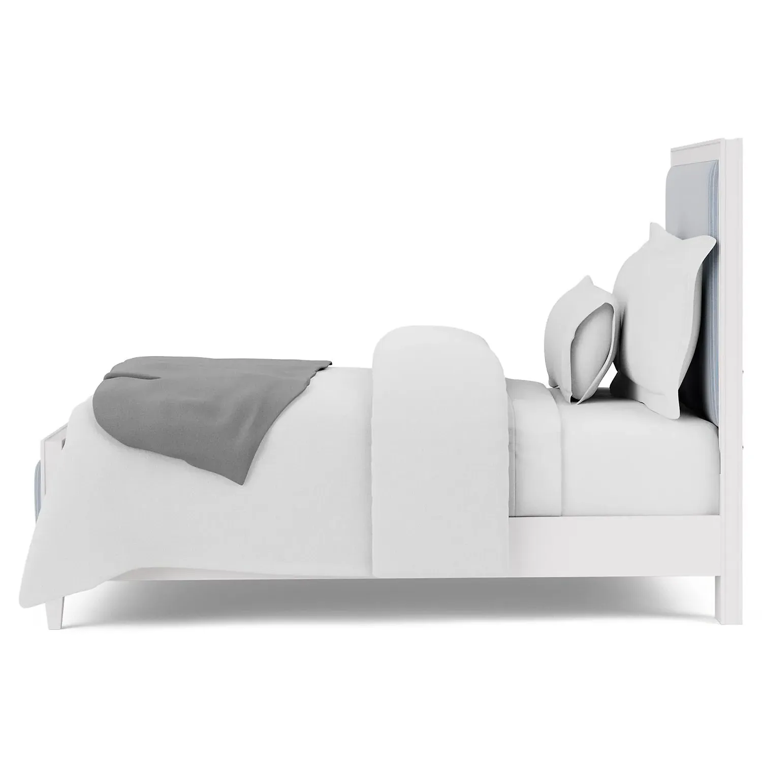 Riona Full Size Bed Frame - Blue, White Wood