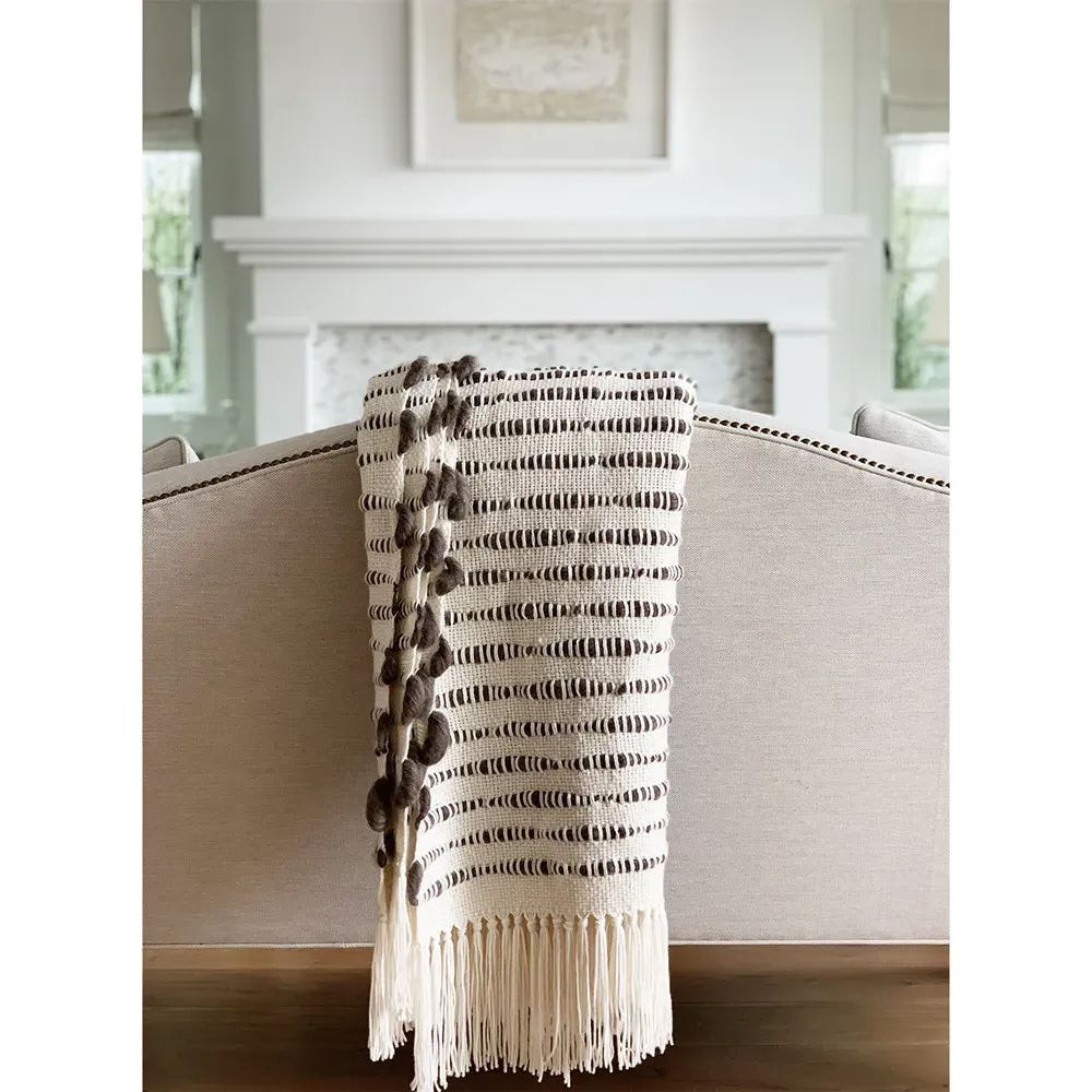 Riona Handwoven Throw Blanket - Brown, Wool