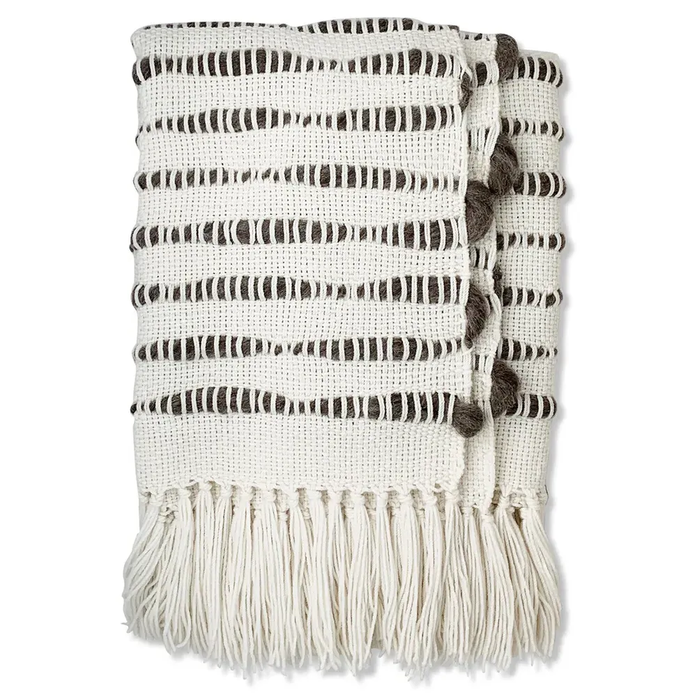 Riona Handwoven Throw Blanket - Brown, Wool