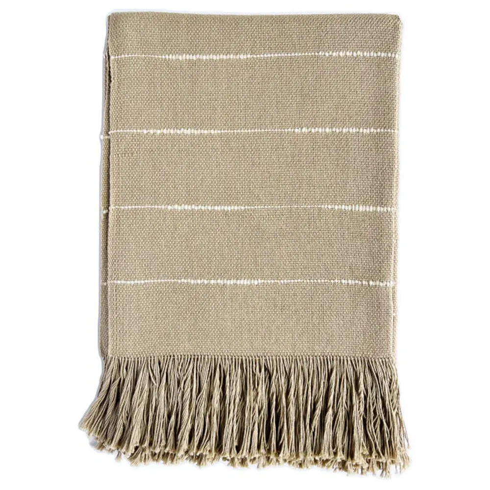 Riona Handwoven Throw Blanket - Camel, Cotton