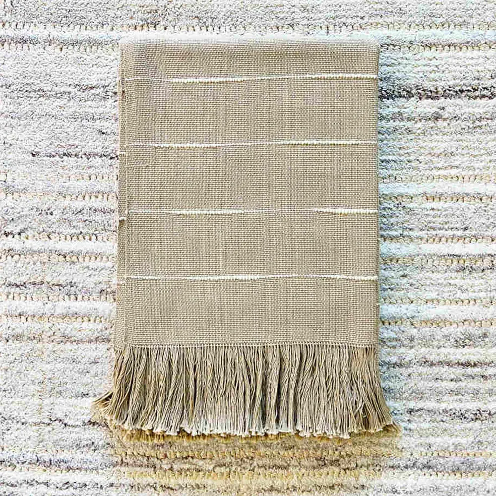 Riona Handwoven Throw Blanket - Camel, Cotton