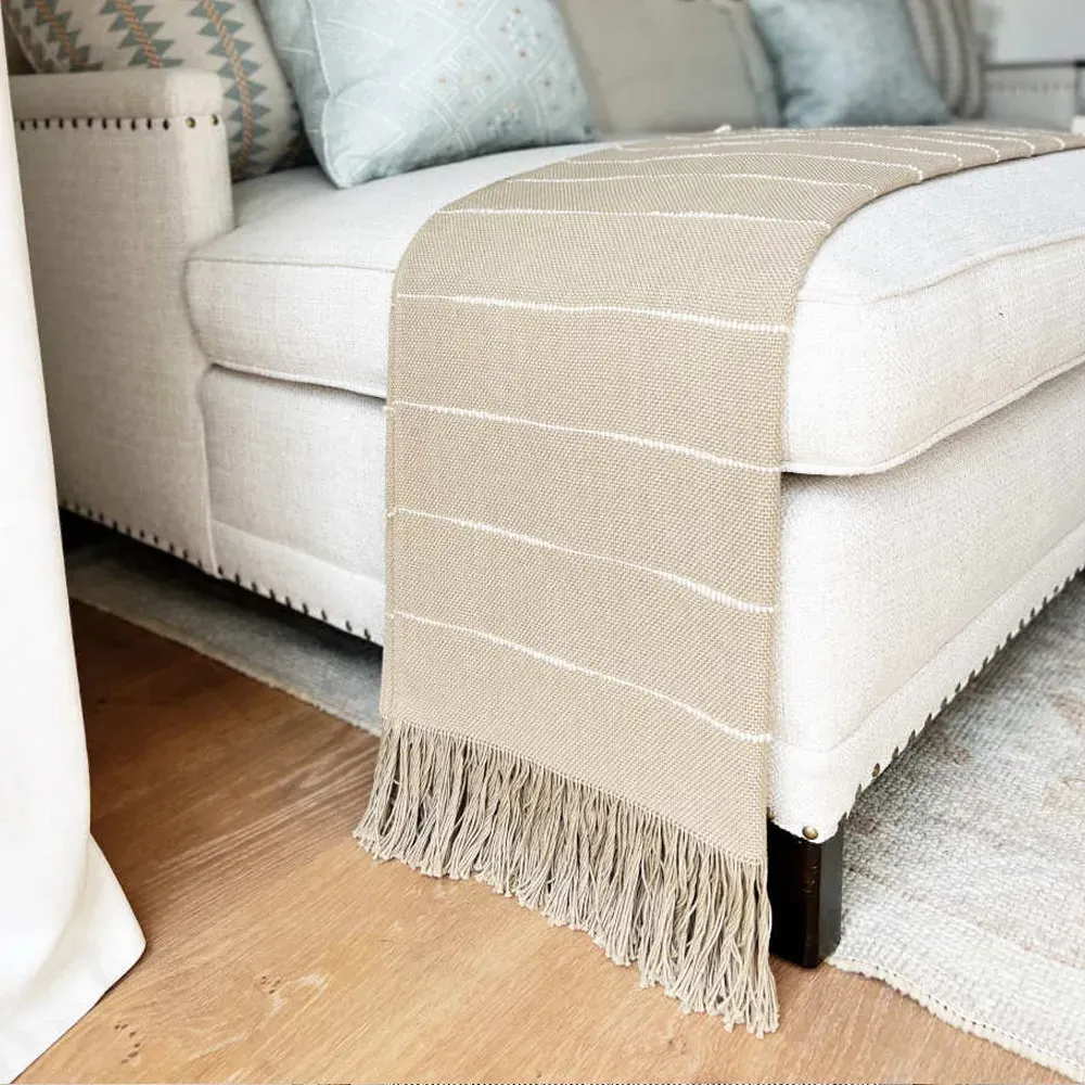 Riona Handwoven Throw Blanket - Camel, Cotton