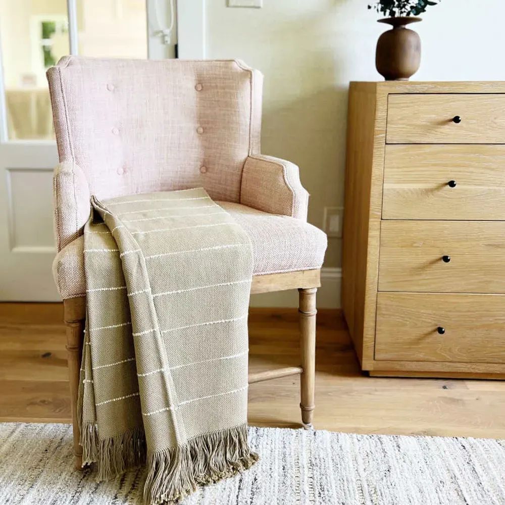 Riona Handwoven Throw Blanket - Camel, Cotton