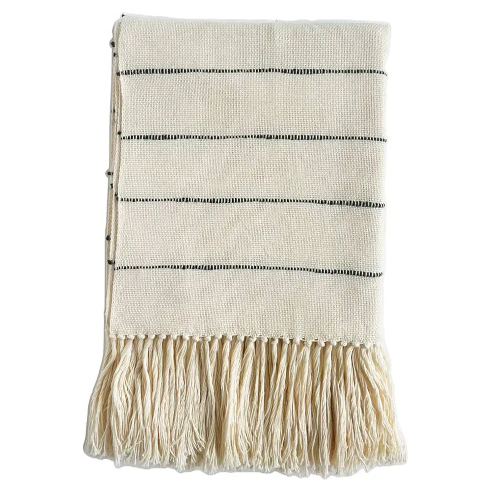 Riona Handwoven Throw Blanket - Cream, Cotton