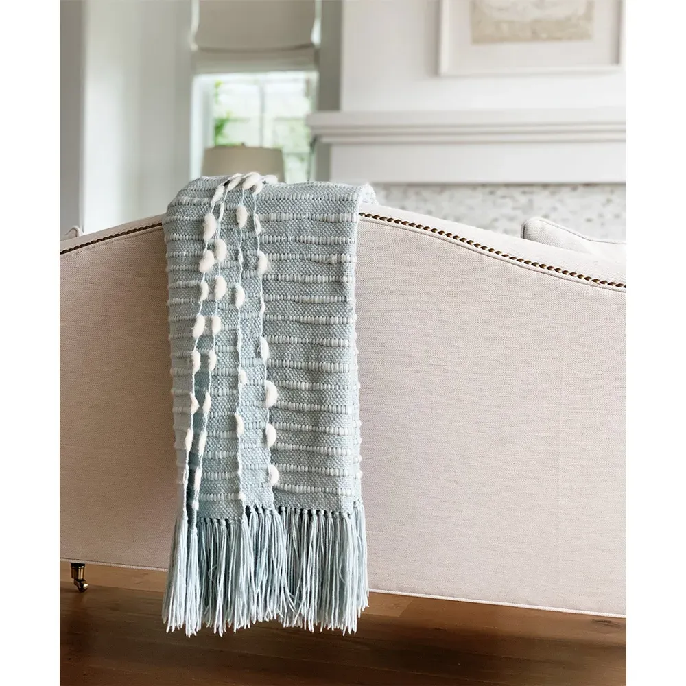 Riona Handwoven Throw Blanket - Green, Wool