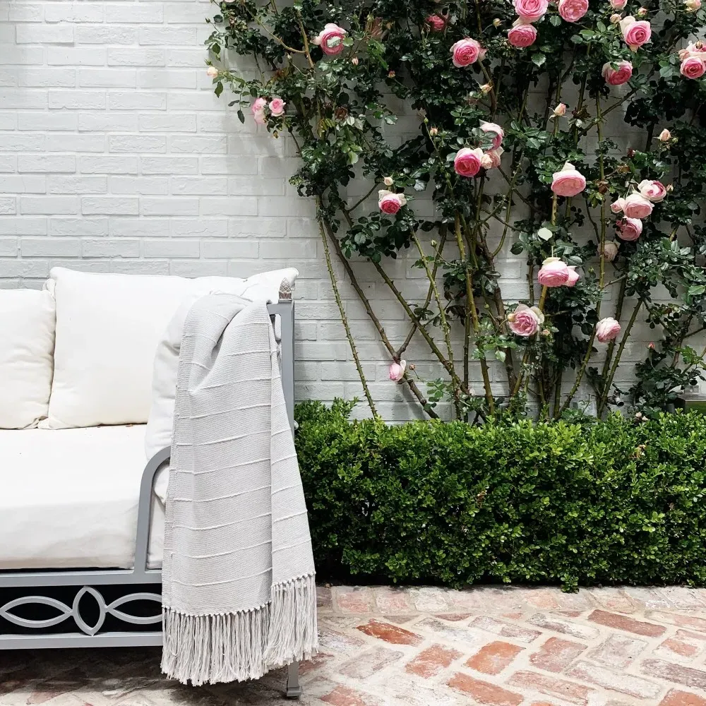 Riona Handwoven Throw Blanket - Grey, Cotton