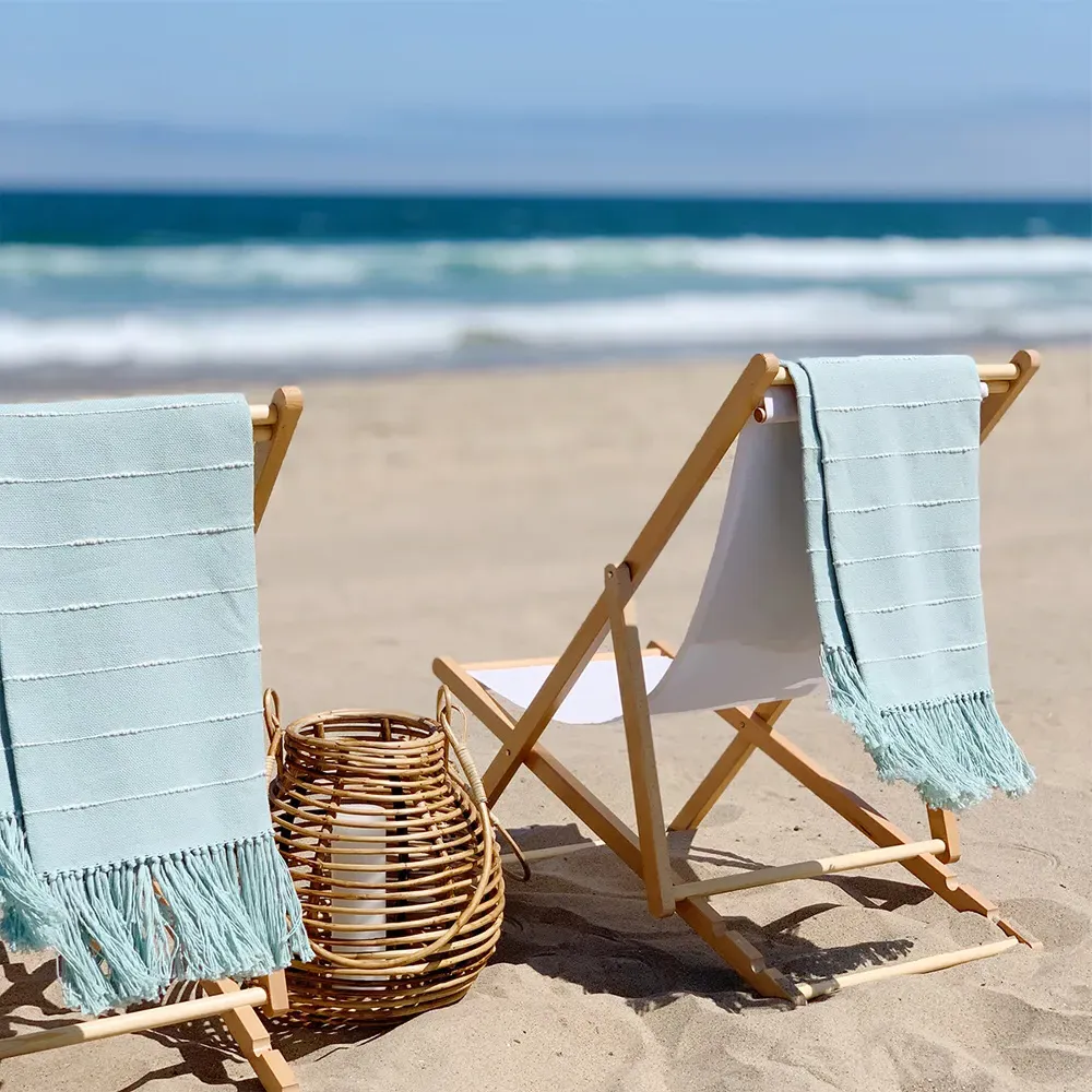 Riona Handwoven Throw Blanket - Seafoam, Cotton